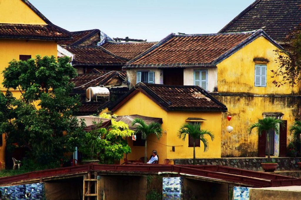 Hoi An ancient house with typical yellow walls