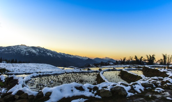 The terraced rice fields look like stairs to heaven