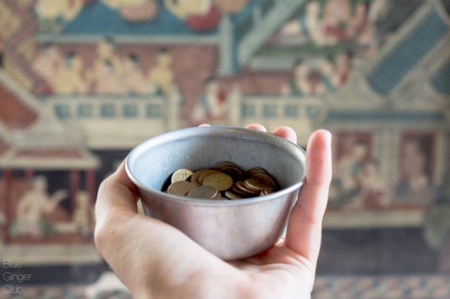 Coin donation for good luck