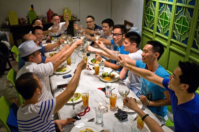 A party in a private dining room at China House.
