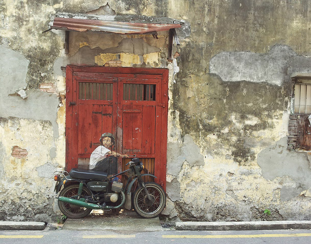 Penang Street Art, “Little Children on a Bicycle” Mural, Armenian Street, George Town, Penang