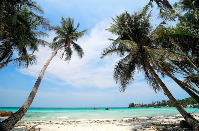 Calm and blue sea on Nam Du islands