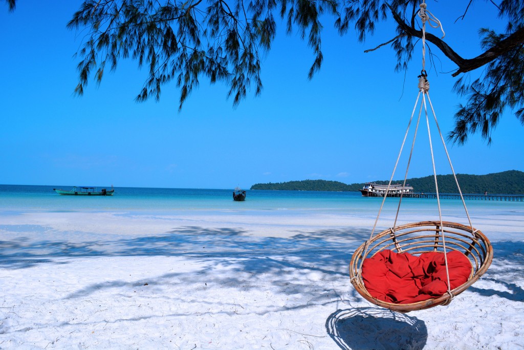 Koh Rong Island with pristine white sand and blue clear water Photo: Ben Bruce