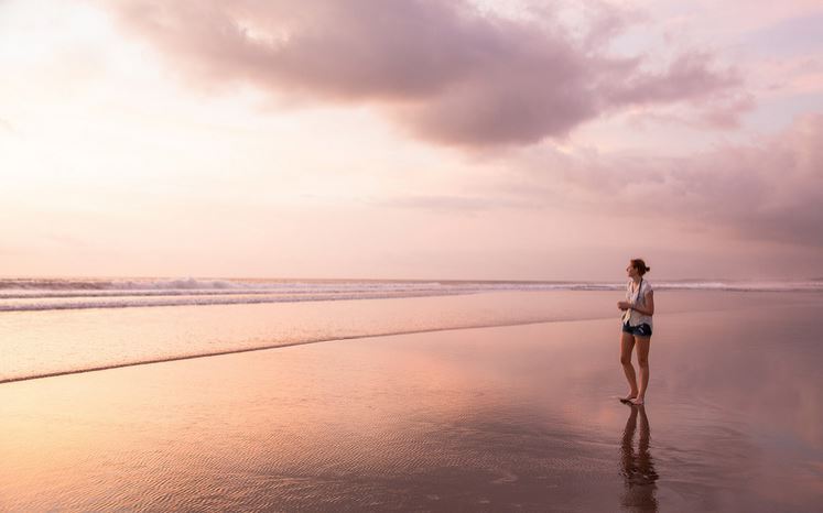 Stunning sunset at Kuta beach