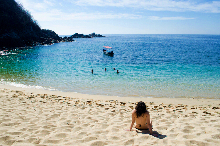 The serene and picture perfect beaches of Zipolite at Bahia de Luna.