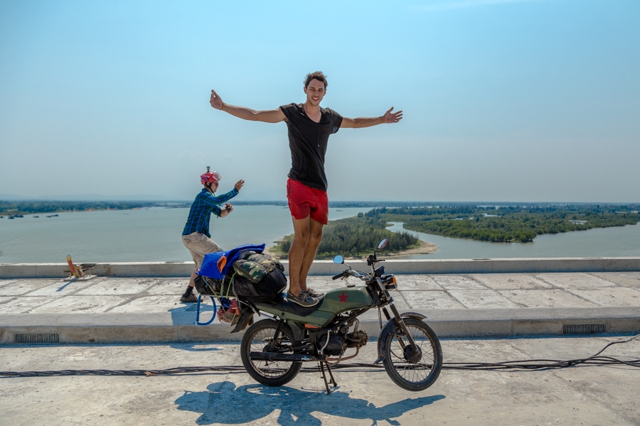 taking a photo motorbike vietnam