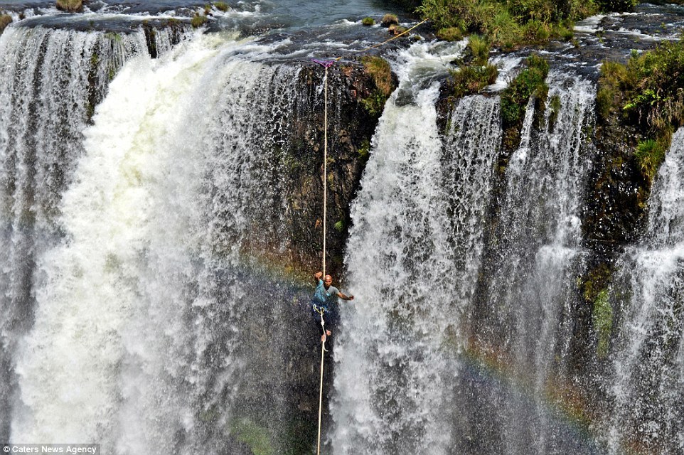 The 1115ft (340m) waterfall is located in Bahia, in Brazil, and is one of the country's highest waterfalls. Image by Caters News Agency