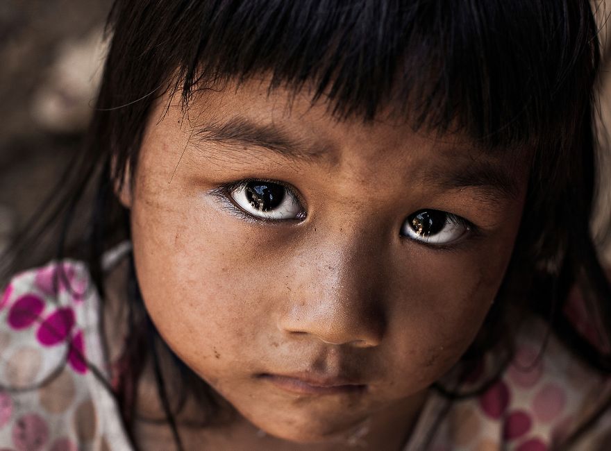 Little Girl Met On The Road In North Of Vietnam eyes