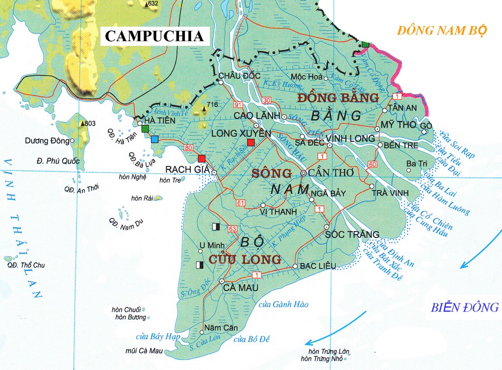distributary channels in the Mekong Delta