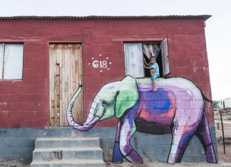 Elephant Street Art In South African Villages