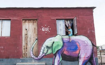 Elephant Street Art In South African Villages
