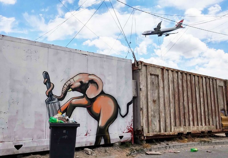 Elephant Street Art In South African Villages