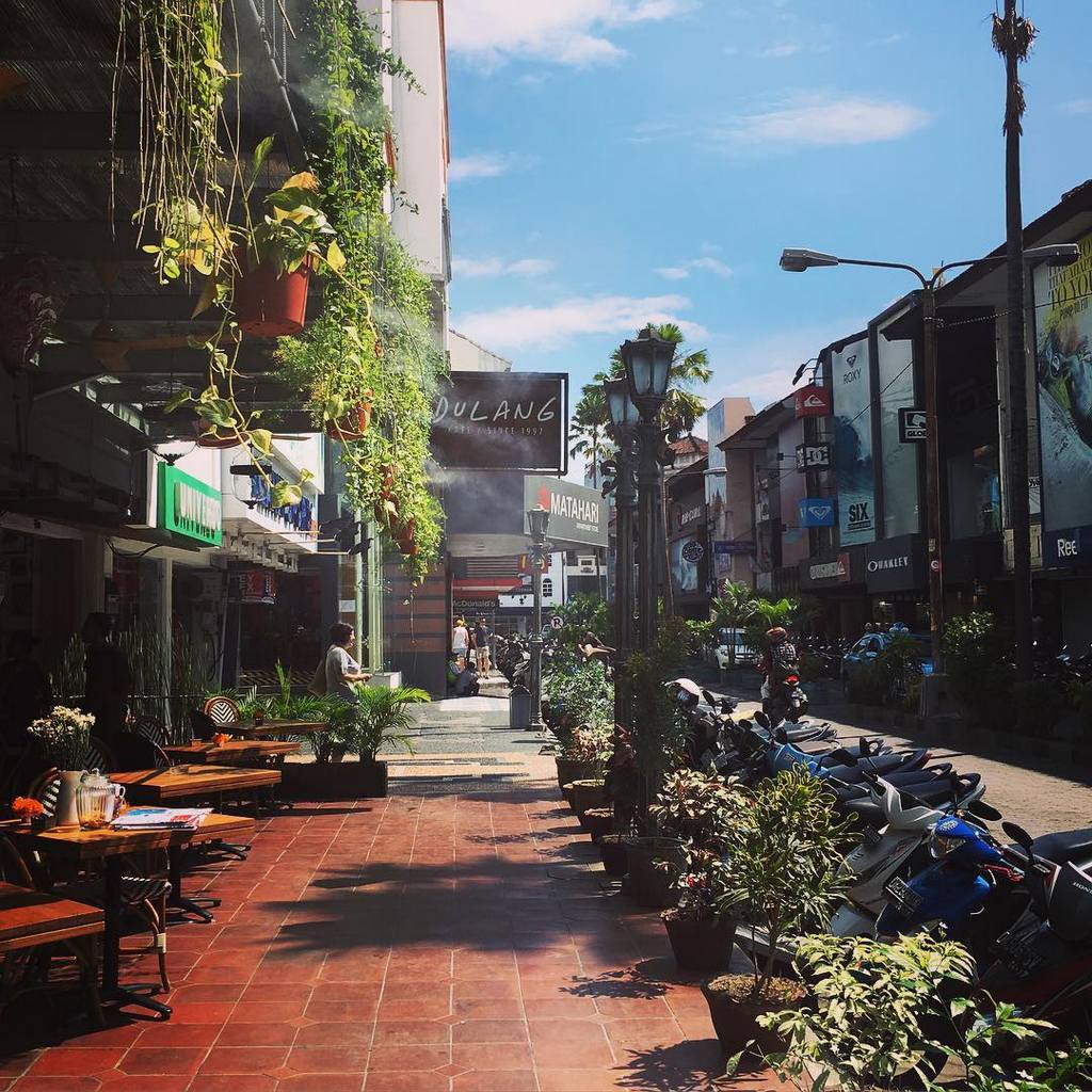 Kuta Bali Indonesia backpacker streets in Southeast Asia