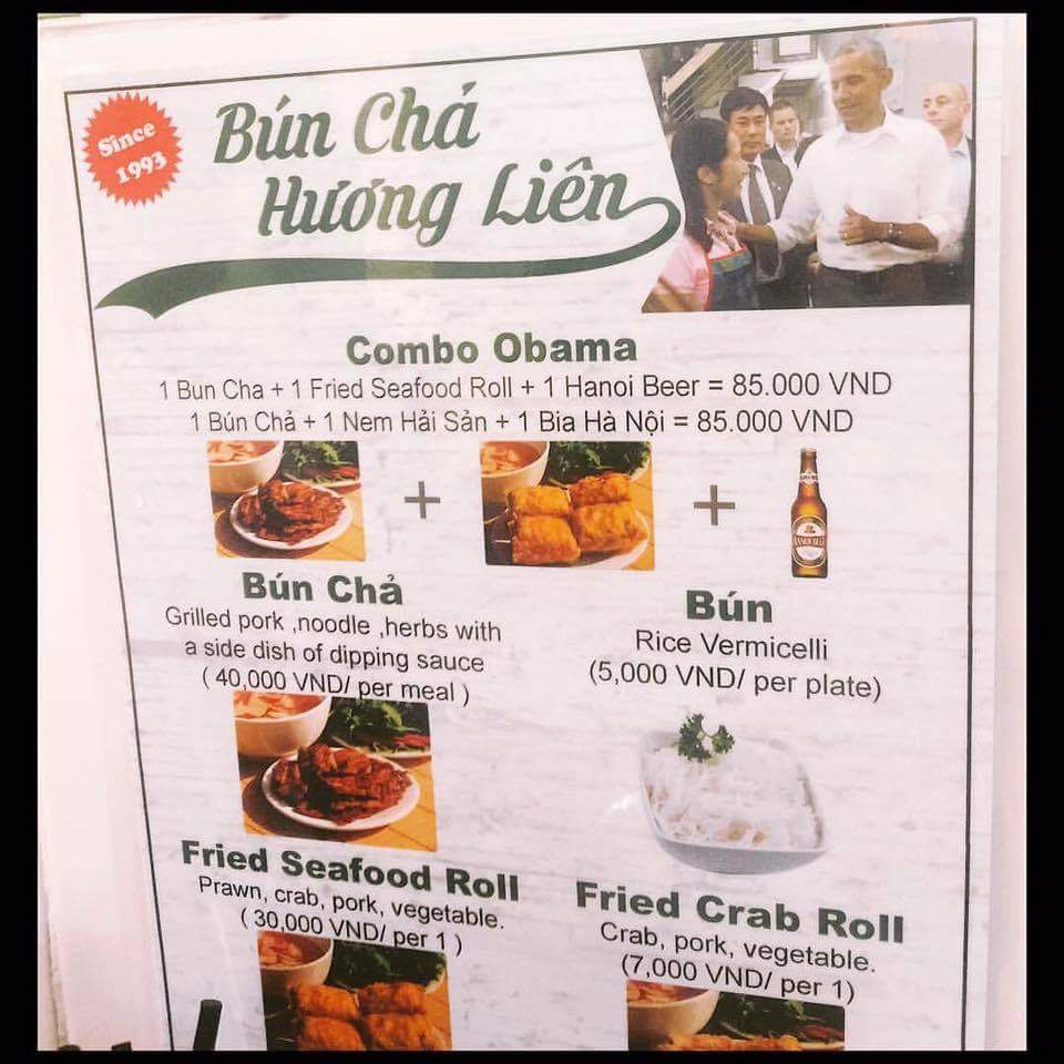 bun cha huong lien obama