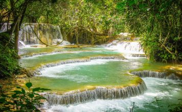 Kuang Si waterfall of Laos tourist attractions