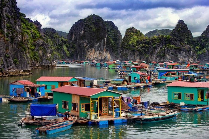 fishing villages, halong bay, vietnam