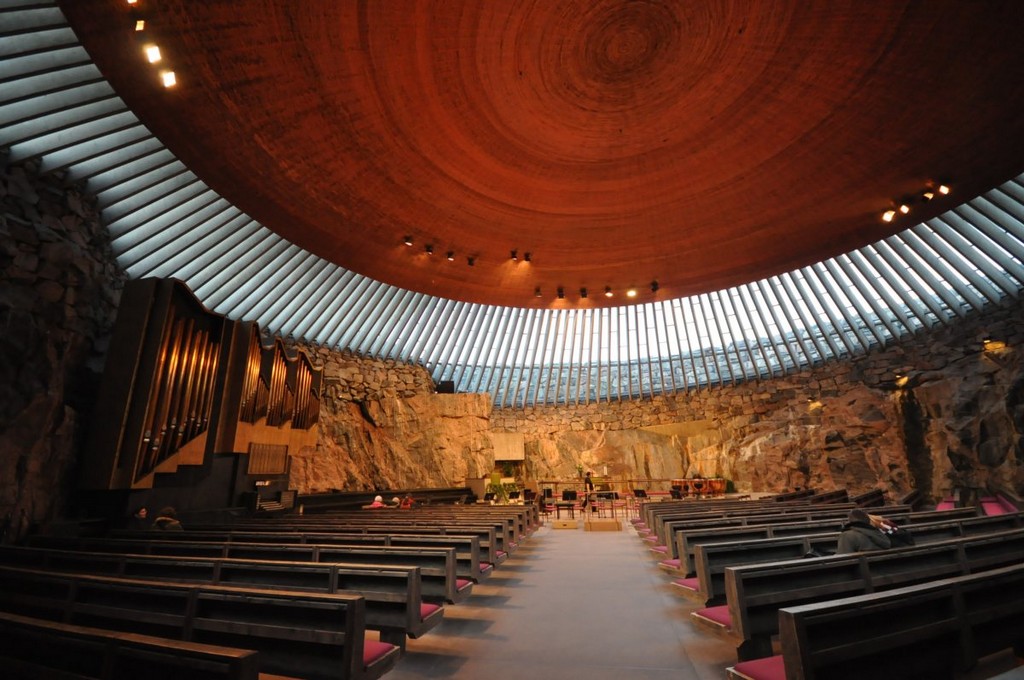 Temppeliaukio Church in Helsinki, architectural masterpieces