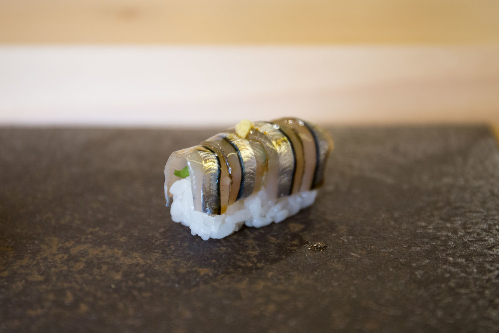 Kibinago is not a traditional Edomae-zushi topping. In Japan, it is typically served as sashimi or grilled, but is rarely used as sushidane.