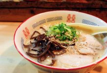 Tonkotsu ramen, one of the most famous foods in Fukuoka, Japan