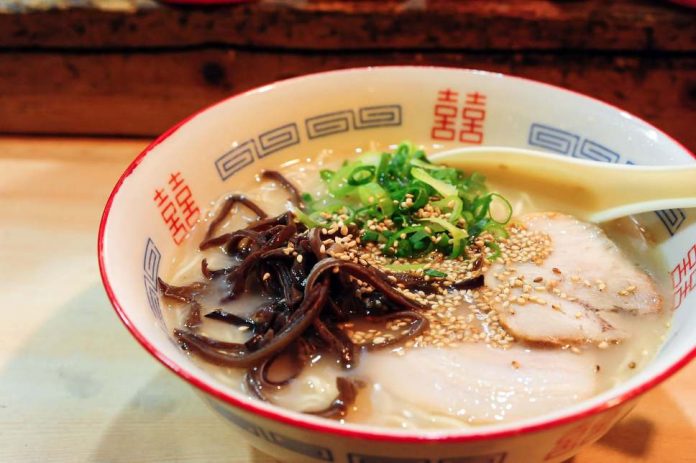 Tonkotsu ramen, one of the most famous foods in Fukuoka, Japan Tonkotsu ramen, one of the most famous foods in Fukuoka, Japan
