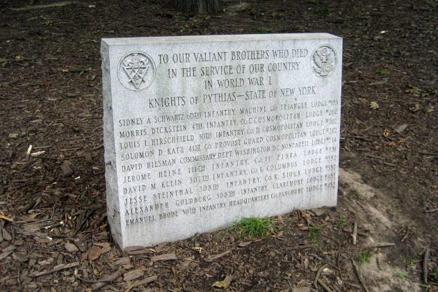 Knights of Pythias World War I Memorial, central park, new york, us