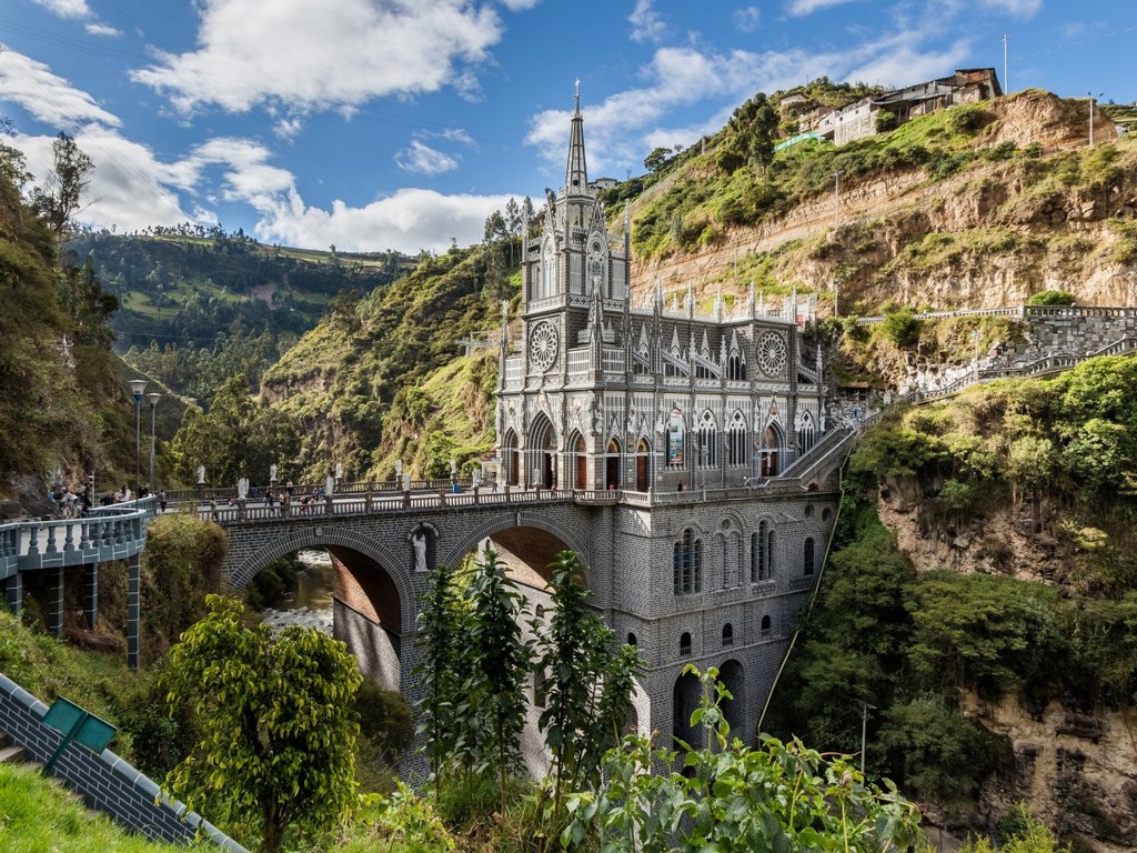 Las Lajas Sanctuary in Narino, Colombia, architectural masterpieces