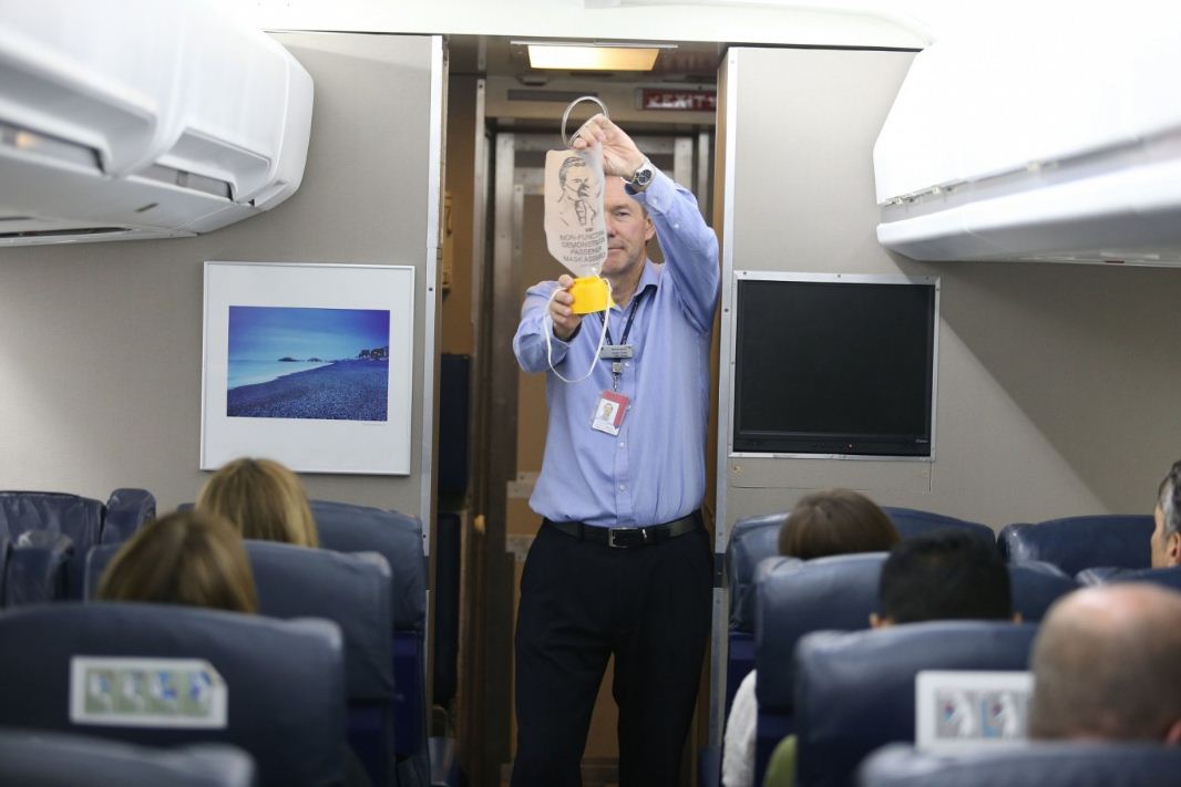 oxygen mask on plane