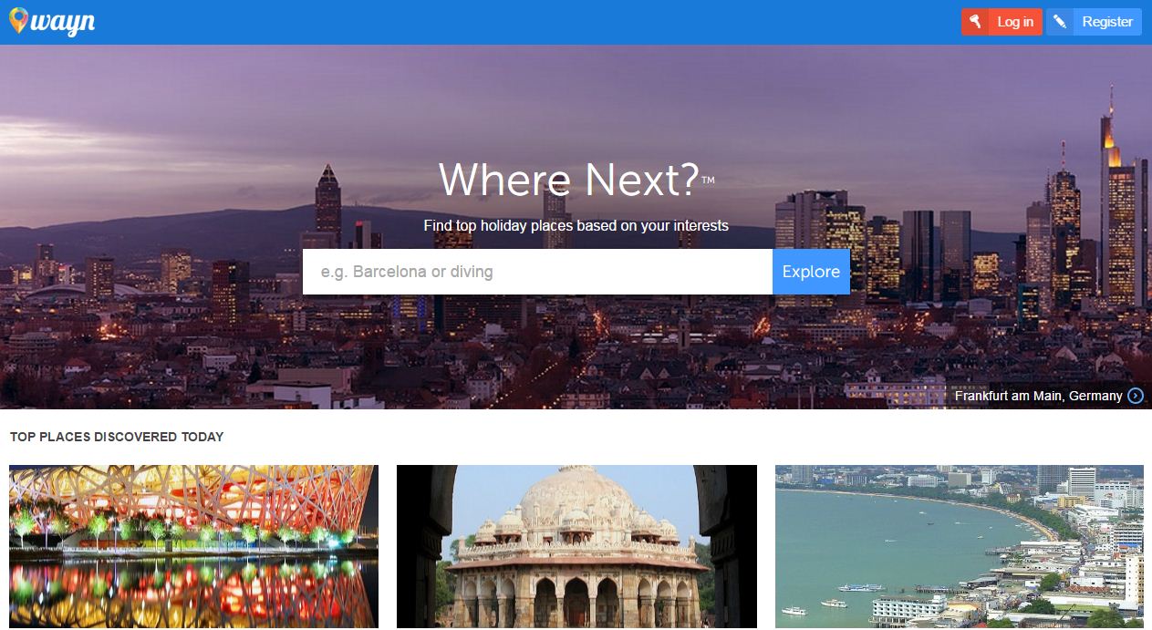 wayn website screen