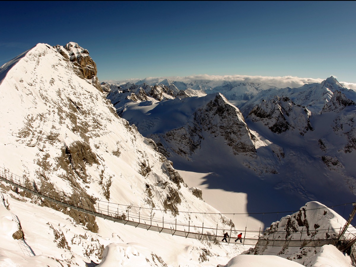 walking bridge on MountTitlis, Switzerland