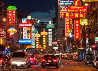 Yaowarat Road at night-best bustling place in Chinatown - Bangkok
