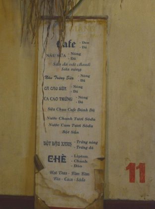 giang cafe hanoi menu