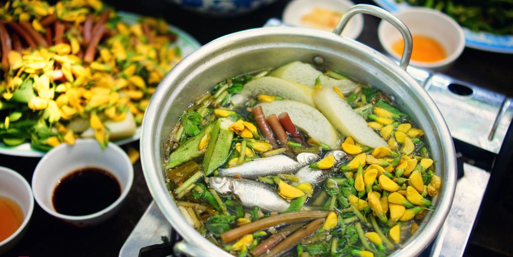 hot pot an giang dien dien flower and linh fish