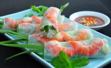 Vietnam food culture — Flowers and leaves in Vietnamese cuisine prawn rice paper rolls vietnamese cuisine