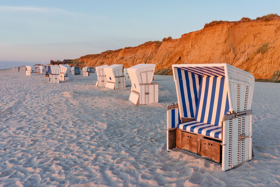 Beach chairs on the white sands of Sylt