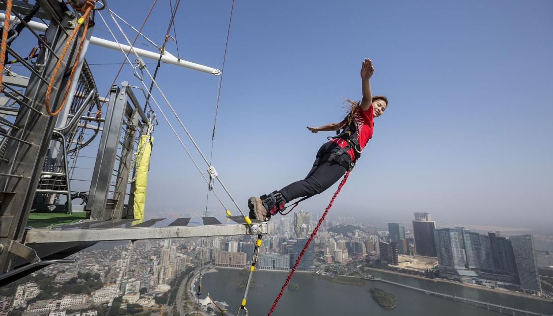 Bungee jumping at AJ Hackett Macau Tower best things to do in macau must do in macau fun things to do in macau
