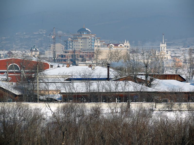 Approaching Ulan-Ude on the Trans-Siberian Railway.
