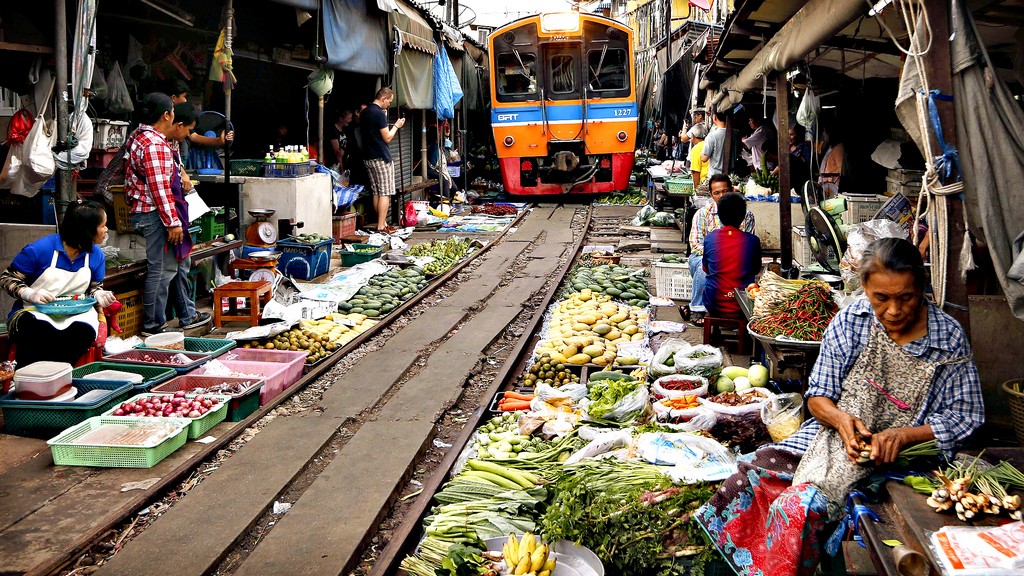 Maeklong Railway Market in Thailand maeklong railway market bangkok maeklong railway market train schedule