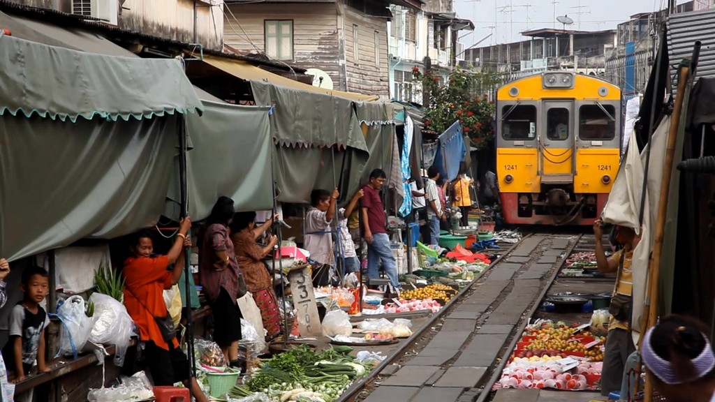 Maeklong Railway Market in Thailand