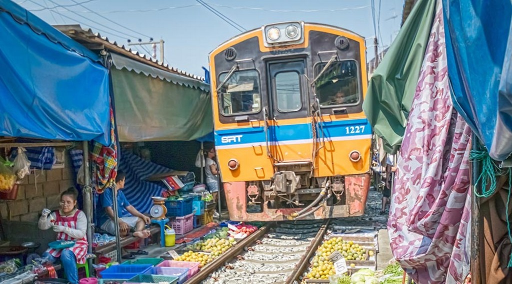 Maeklong Railway Market in Thailand maeklong railway market bangkok maeklong railway market train schedule