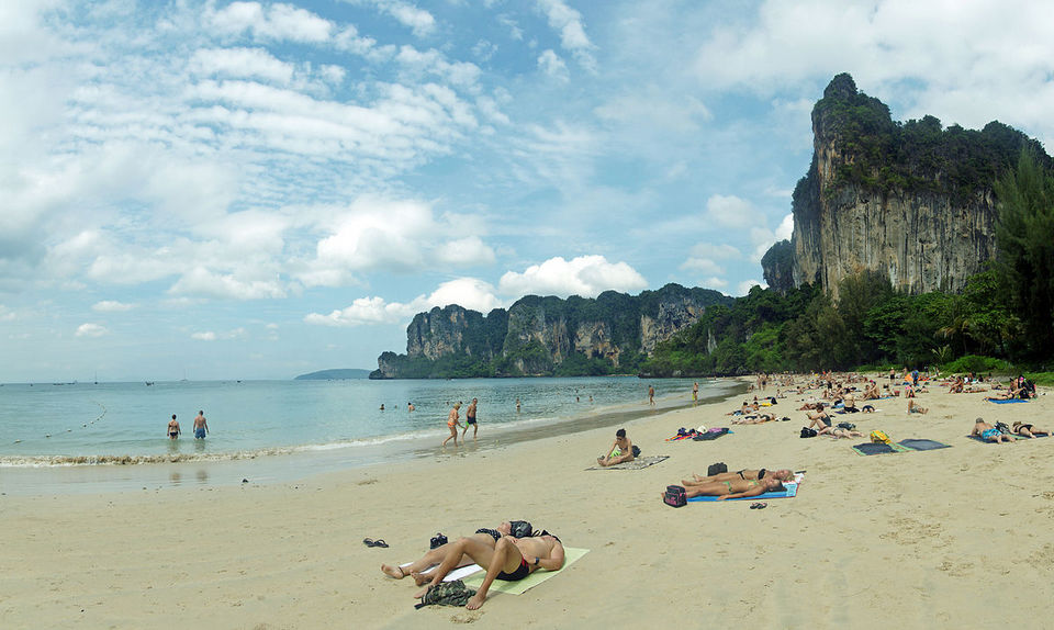 swimming in railay beach