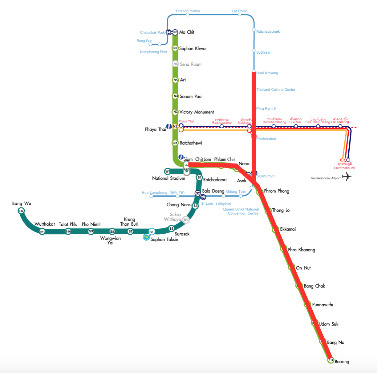 BTS Bangkok Map and Info-bangkok-thailand