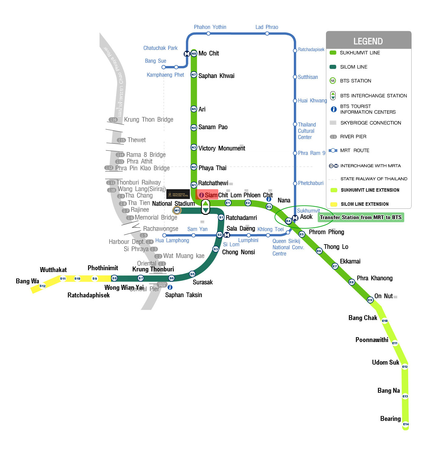 bts silom line map