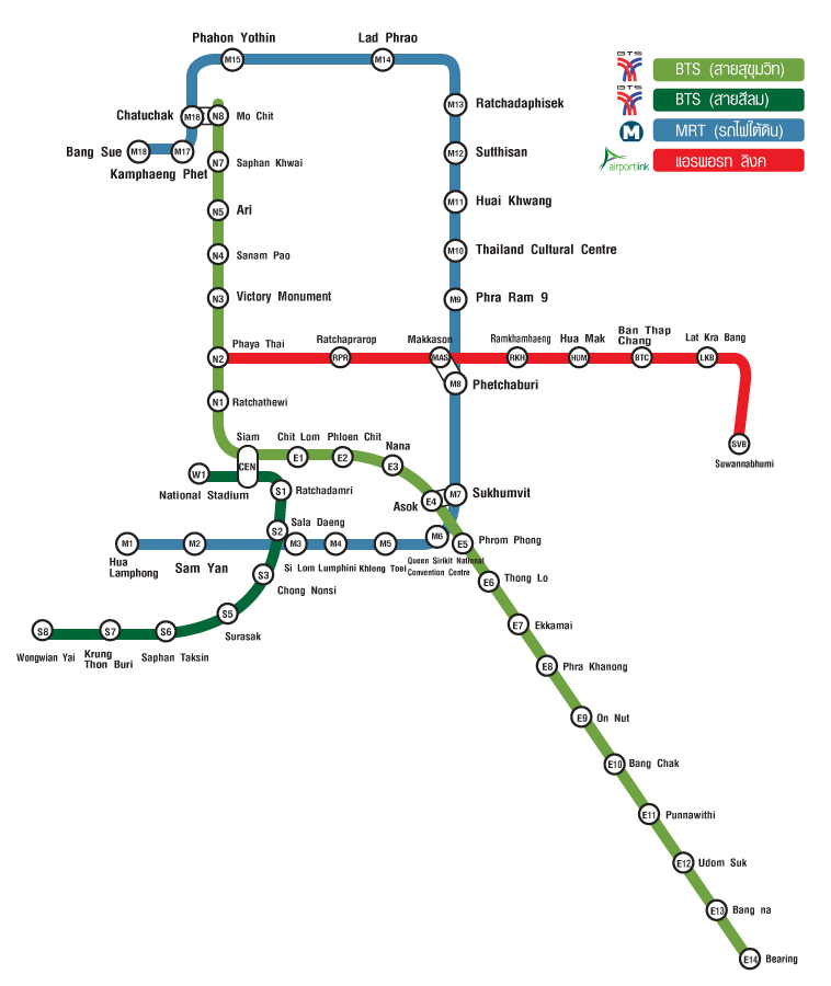 bts sukhumvit line map is marked light green