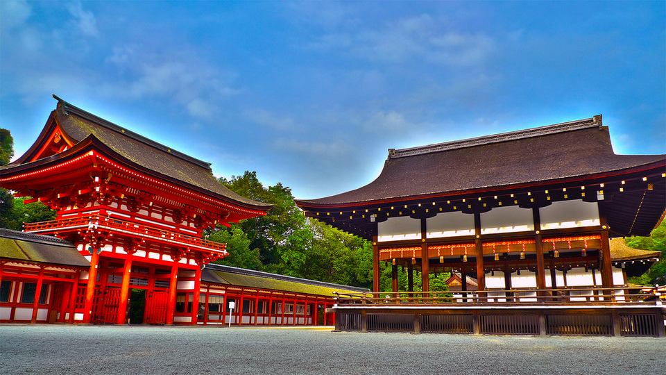 Shimogamo Shrine world heritage site in Kyoto, Japan