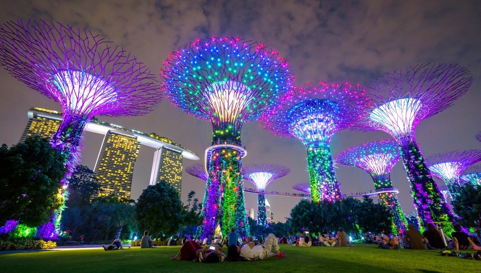 Singapores_Gardens_by_the_Bay_attraction_at_night