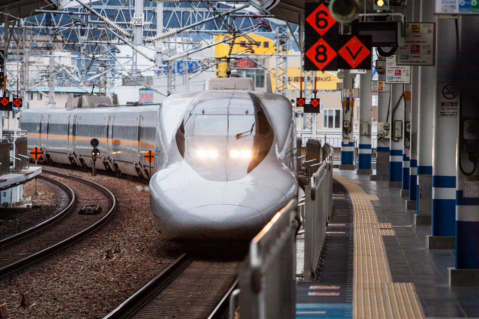 Bullet train at station