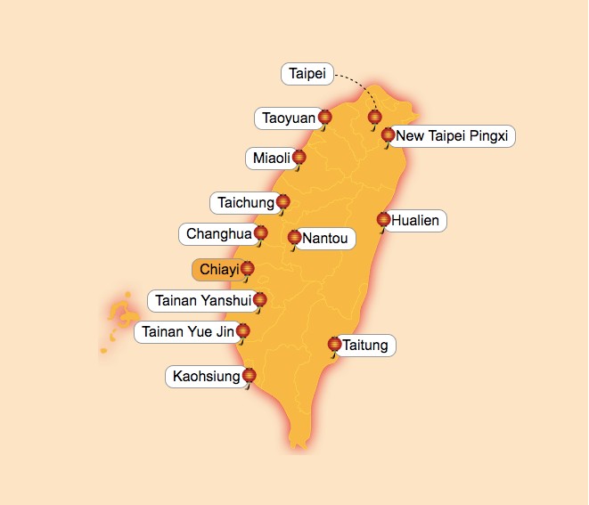 Map of Lantern Festival venues