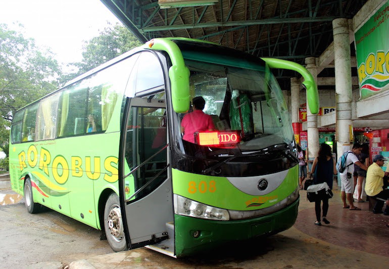A Roro bus going to El Nido, Palawan