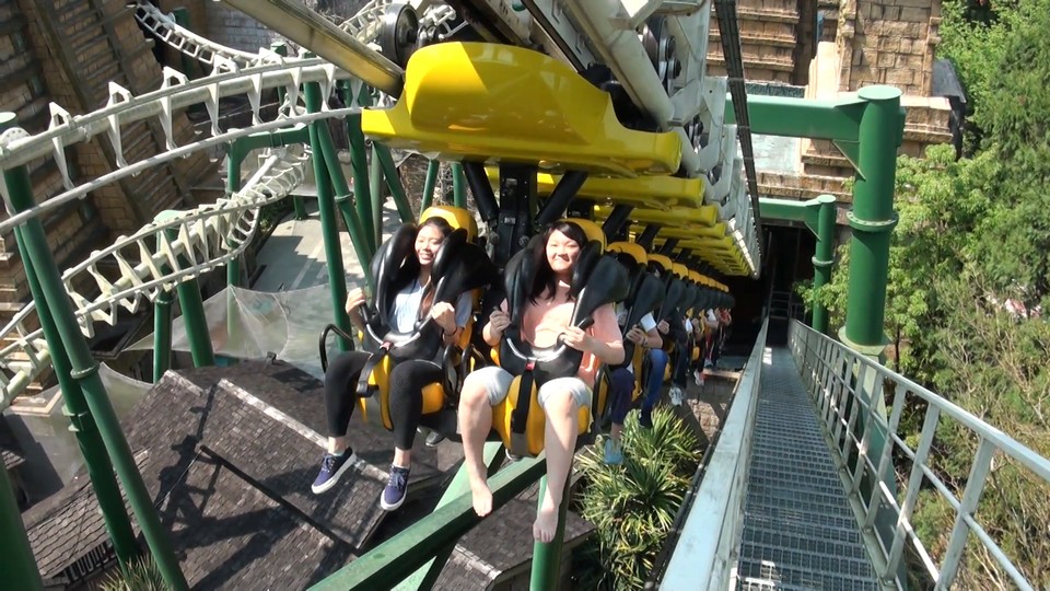 Nantou, Taiwan 19 March, 2015_Asian people in roaller coaster, Formosan