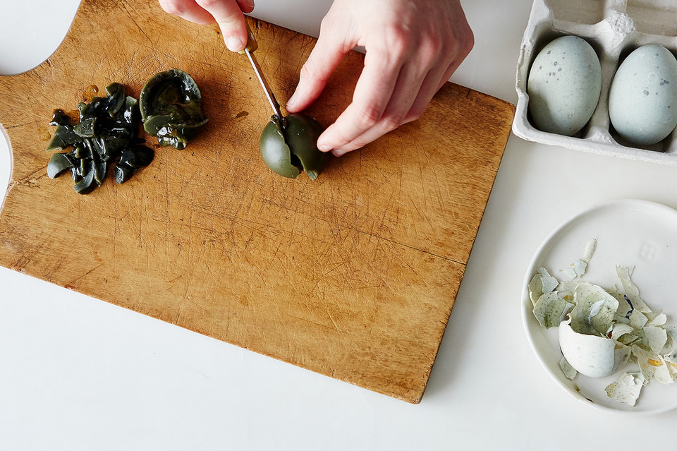 Preparing Century Egg in a Taiwan restaurant